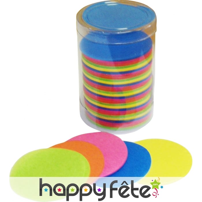 Tube de confettis rond multicolore