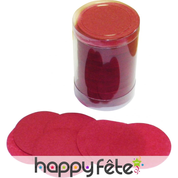 Tube de confettis rond rouge