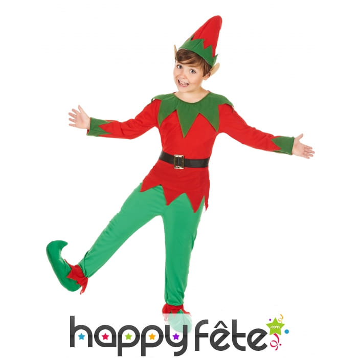 Tenue d'elfe de Noël pour garçon