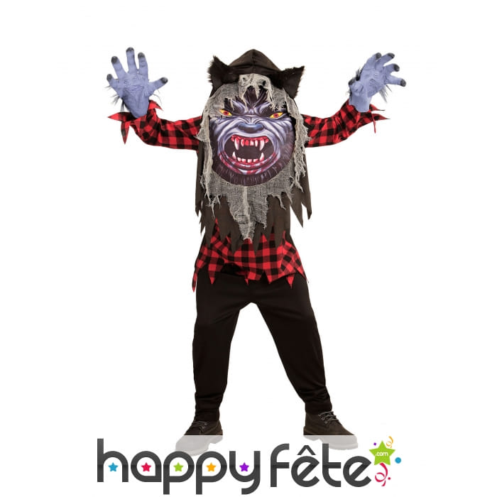Tenue de gros loup-garou pour adolescent