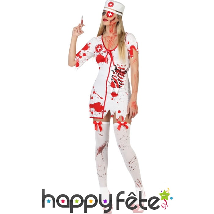 Tenue d'infirmière en sang
