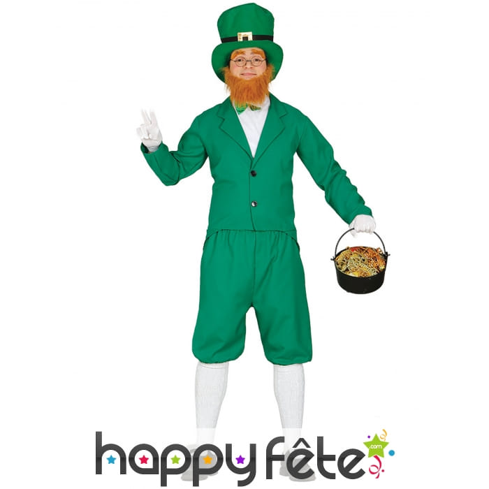Homme Deluxe Leprechaun Costume Irlandais St Patricks Jour Eire Vert robe fantaisie