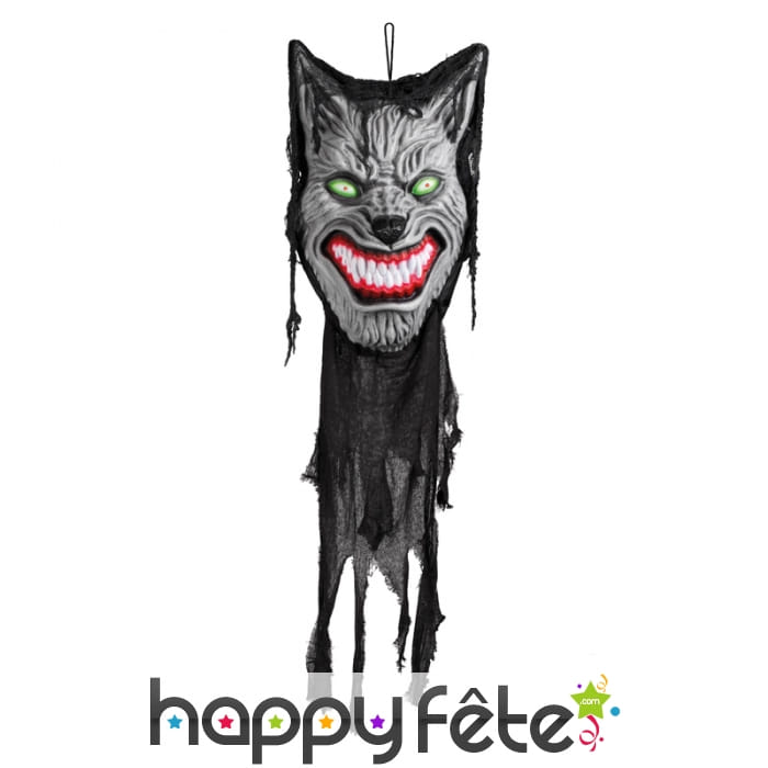 Tête de loup garou sonore à suspendre