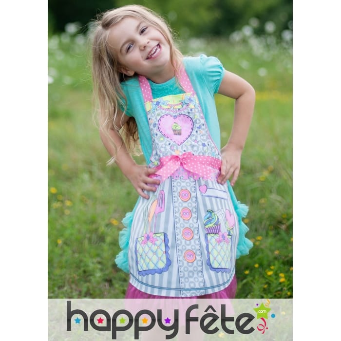 Tablier de miss cupcake à colorier pour enfant