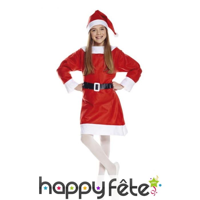 Tenue de mère Noël pour fillette
