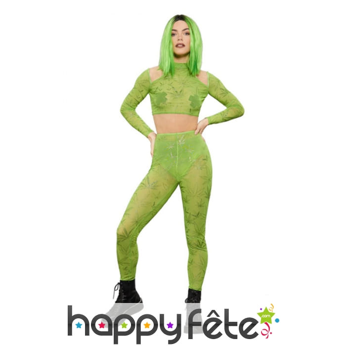 Tenue de Miss Cannabis pailletée pour femme