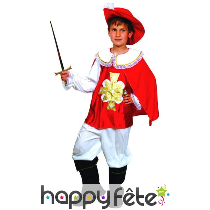 Tenue de mousquetaire rouge pour enfant