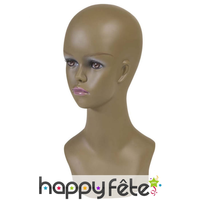 Tête de mannequin femme afro, 40cm