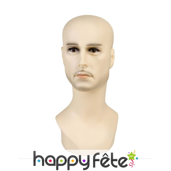 Tête de mannequin homme blanc de 40cm