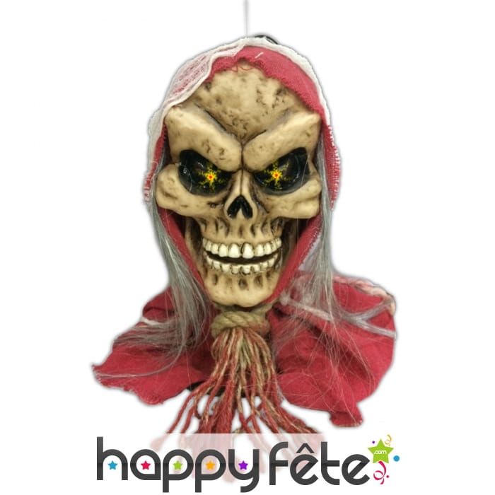 Tête de mort à suspendre lumineuse et sonore