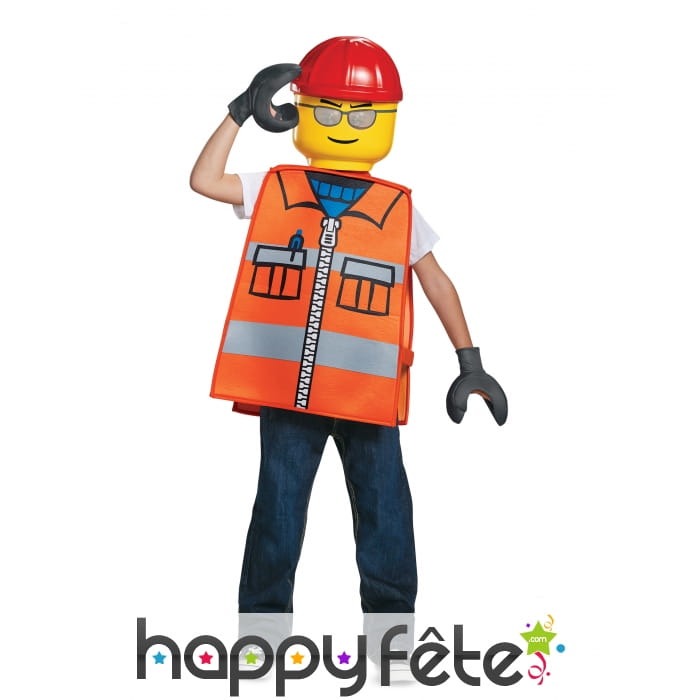 Tenue d'ouvrier de chantier Lego pour enfant