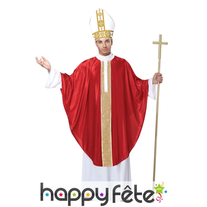 Tenue de pape blanche et rouge