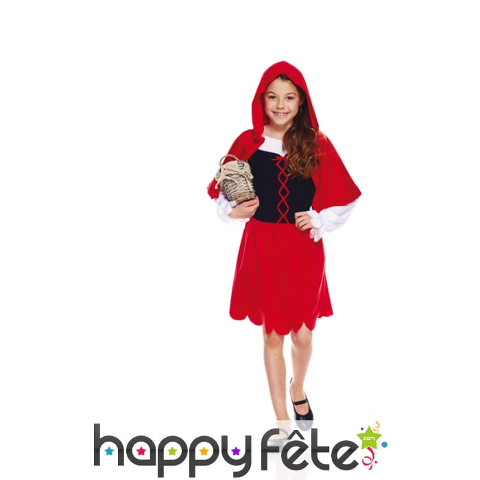 Tenue de petit chaperon rouge noir et rouge