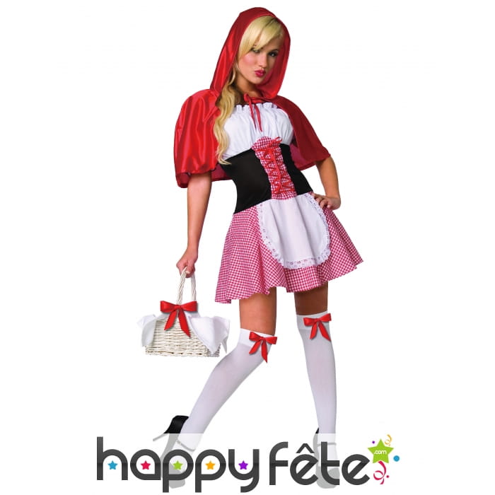 Tenue de petit chaperon rouge vichy pour femme