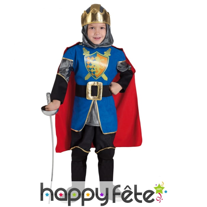 Tenue de petit chevalier bleu et rouge