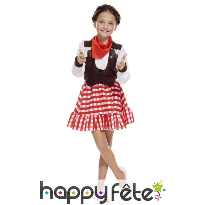 Tenue de petite cow-girl vichy