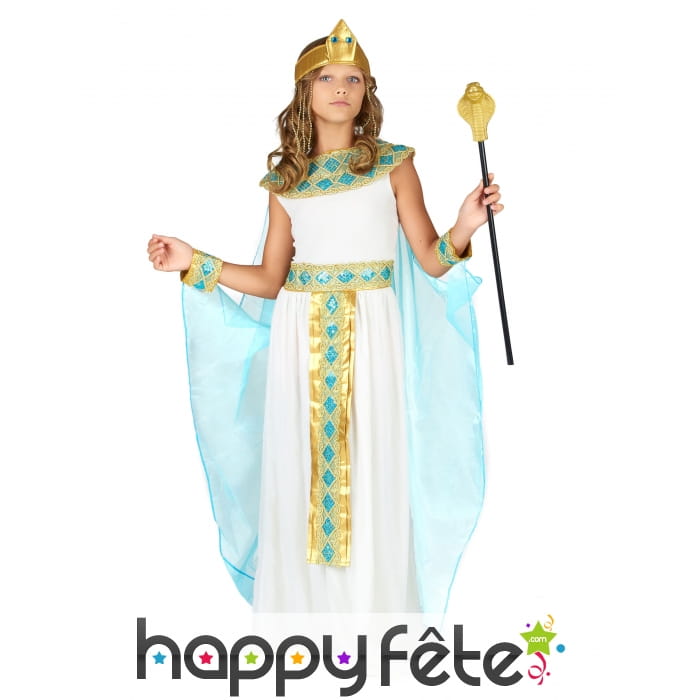 Tenue de petite reine égyptienne avec cape