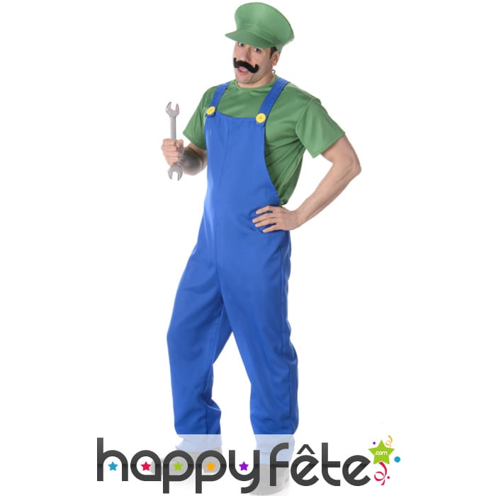 Tenue de plombier vert et bleu