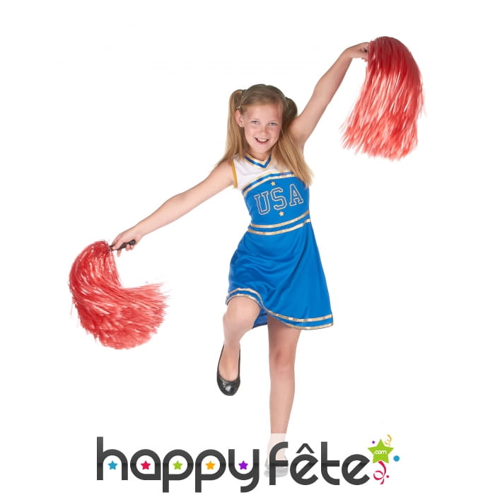 Tenue de pompom girl USA pour petite fille