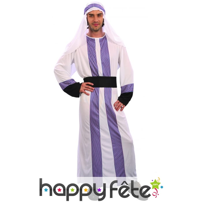Tenue de prince arabe blanche et violette