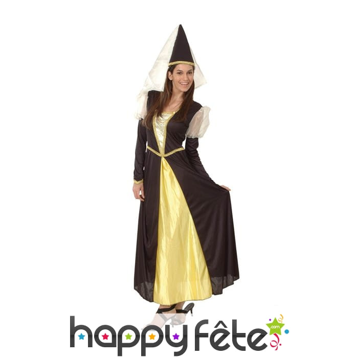Tenue de princesse médiévale noir et or