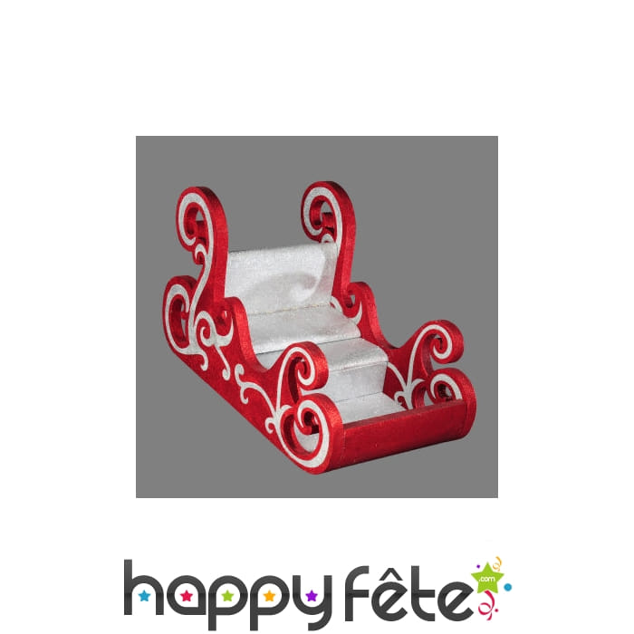 Traineau de père noël rouge et or