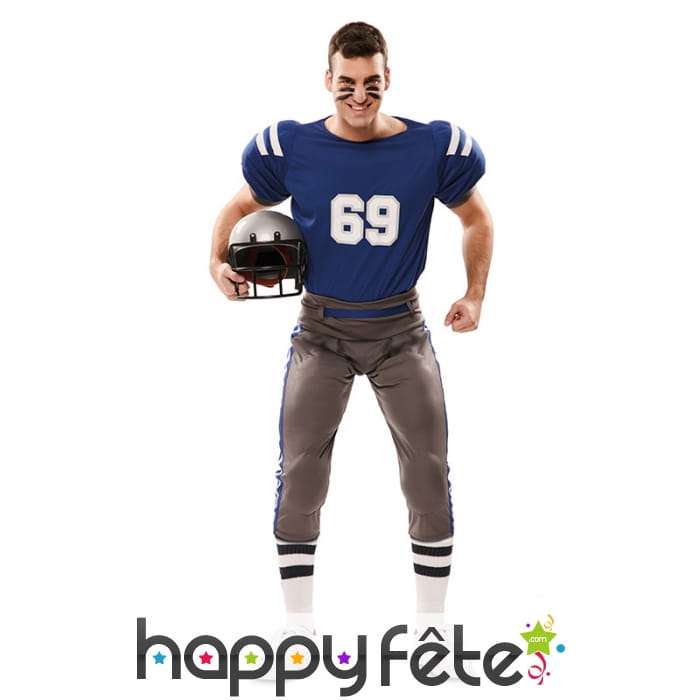 Tenue de rugbyman bleue pour homme