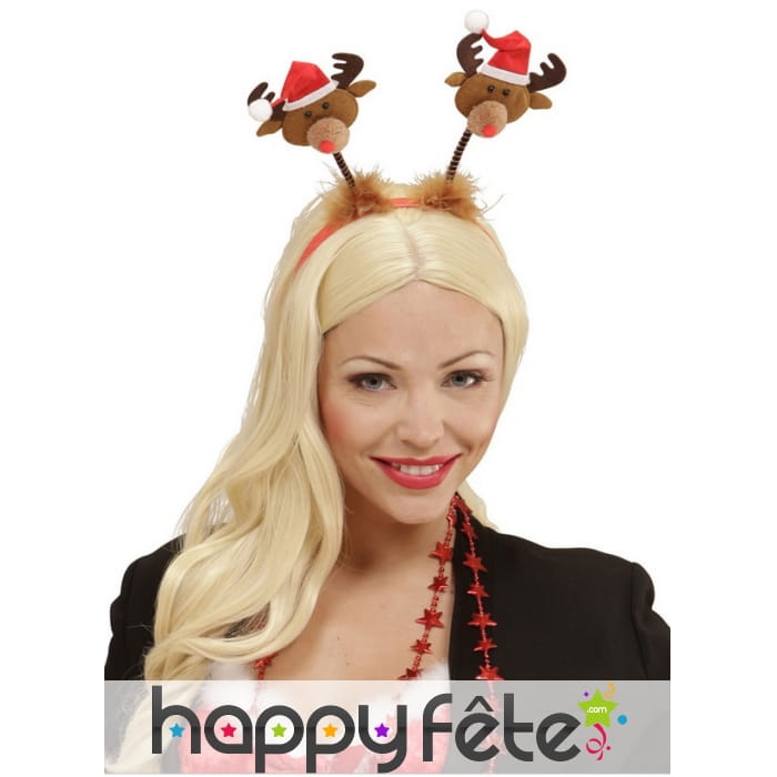 Tête de renne de Noël sur serre tête