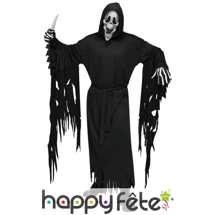 Tenue de Scream avec gants squelette