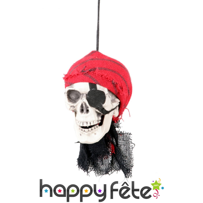 Tête de squelette pirate à suspendre