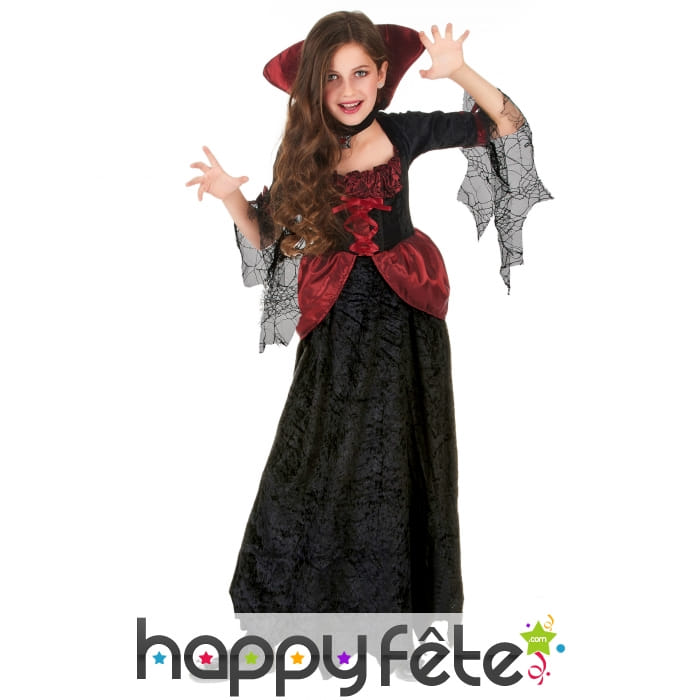 Tenue de vampire pour enfant, manches araignées