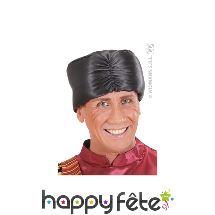 Turban en satin noir