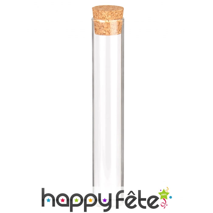 Tube en verre de 15 cm avec bouchon de liège