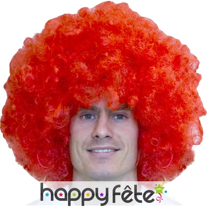 Très grosse perruque afro rouge