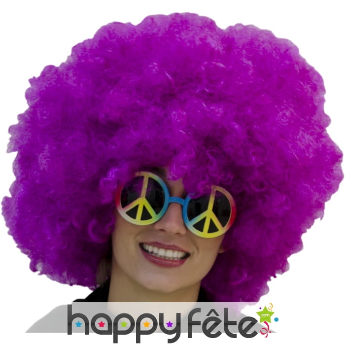 Très grosse perruque afro violette