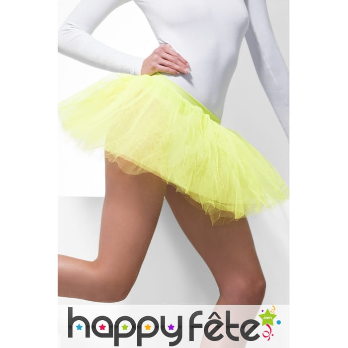 Tutu jaune fluo en résille. Année 80's