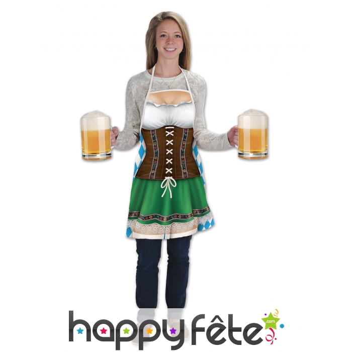 Tablier long tenue de bavaroise pour l'Oktoberfest