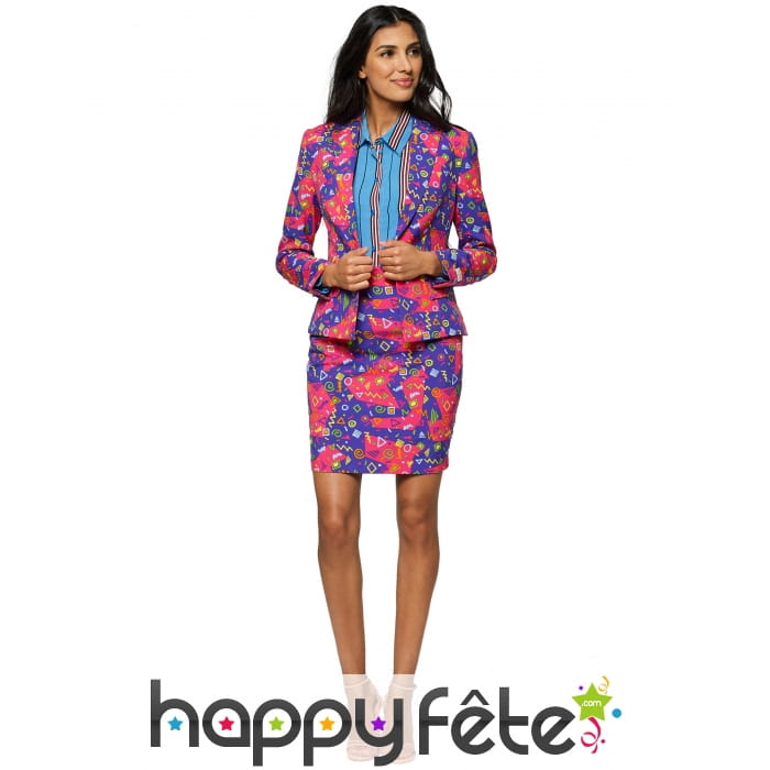 Tailleur motifs festifs année 80