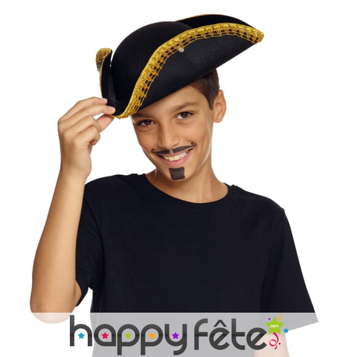 Tricorne noir de pirate pour enfant