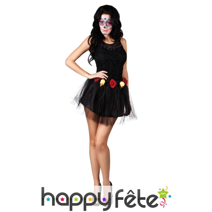 Tutu noir Dia de los muertos