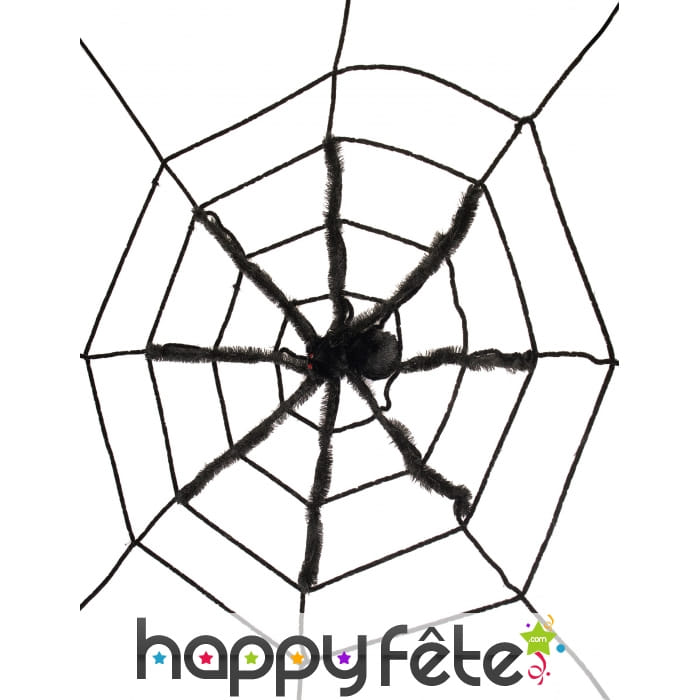 Toile noire et araignée, 130cm
