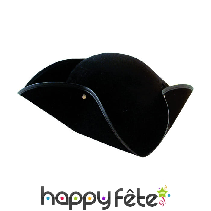 Tricorne noir floque