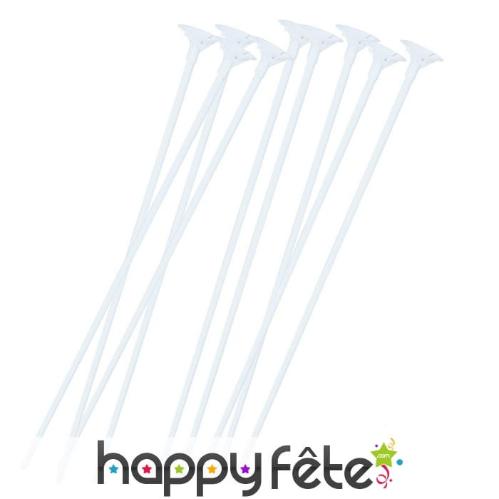 Tiges pour ballon transparentes de 42cm