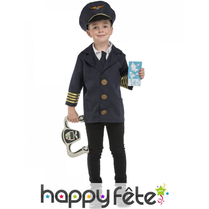 Tenue pilote de ligne pour enfant et accessoires
