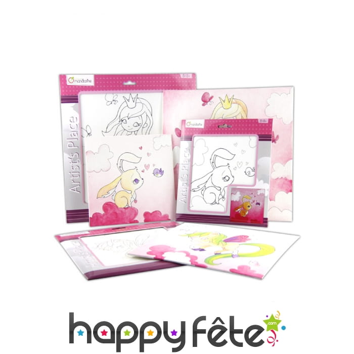 Toile pré-dessinée à peindre, princesse