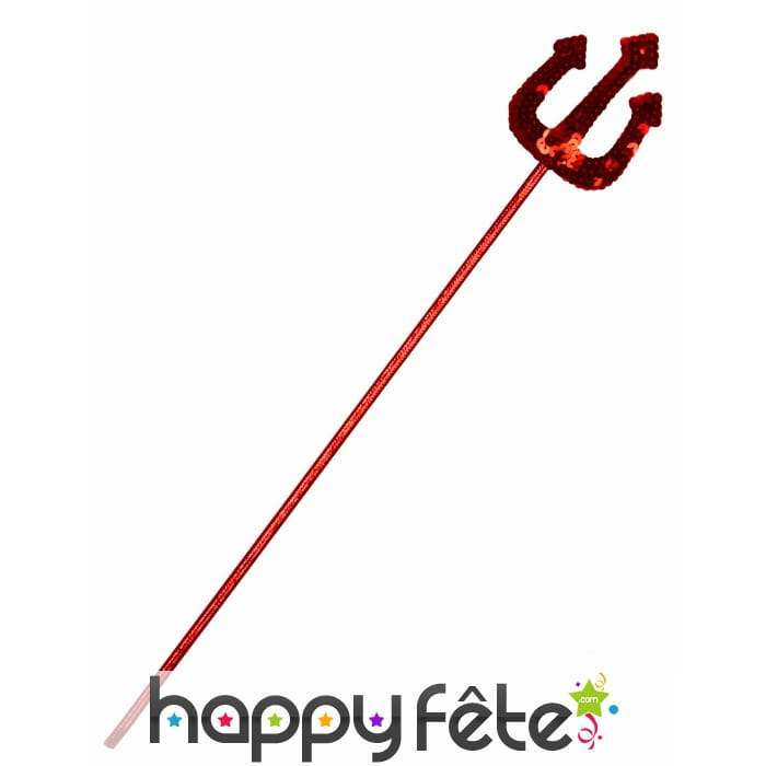 Trident rouge avec sequins de 40cm