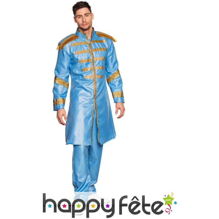 Tenue roi de la pop bleu pour adulte