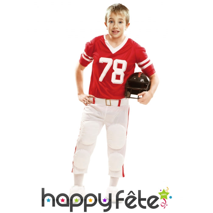 Tenue rouge de footballeur américain pour enfant