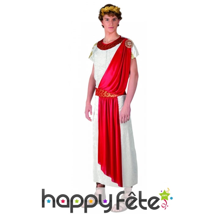 Toge romaine de César avec drapé rouge