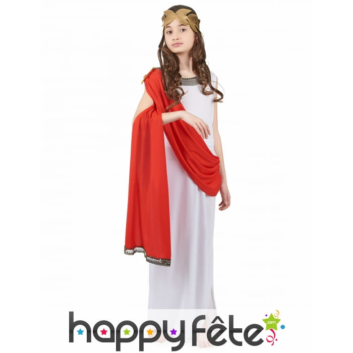 Tenue rouge et blanche de petite romaine